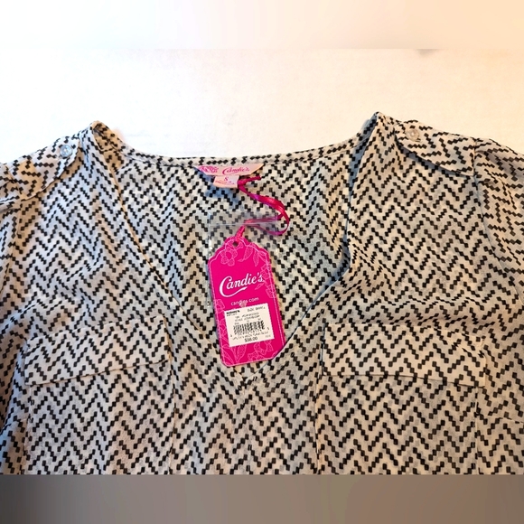 Ladies Candies Utility V-Neck Tunic Blouse Size Small Brand New With Tags - Picture 6 of 6